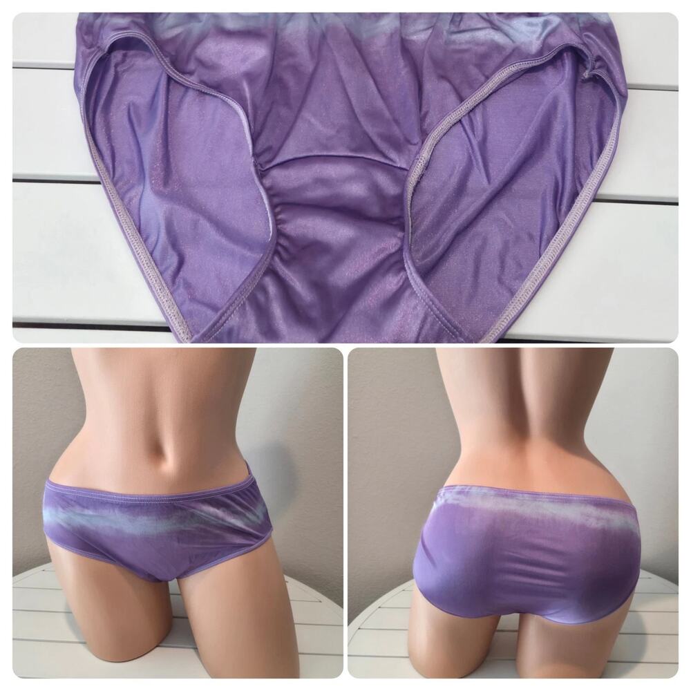 Shadowline 11032 Bikini Panty Shiny Nylon Full Cut Silky Berry Blast 5/S